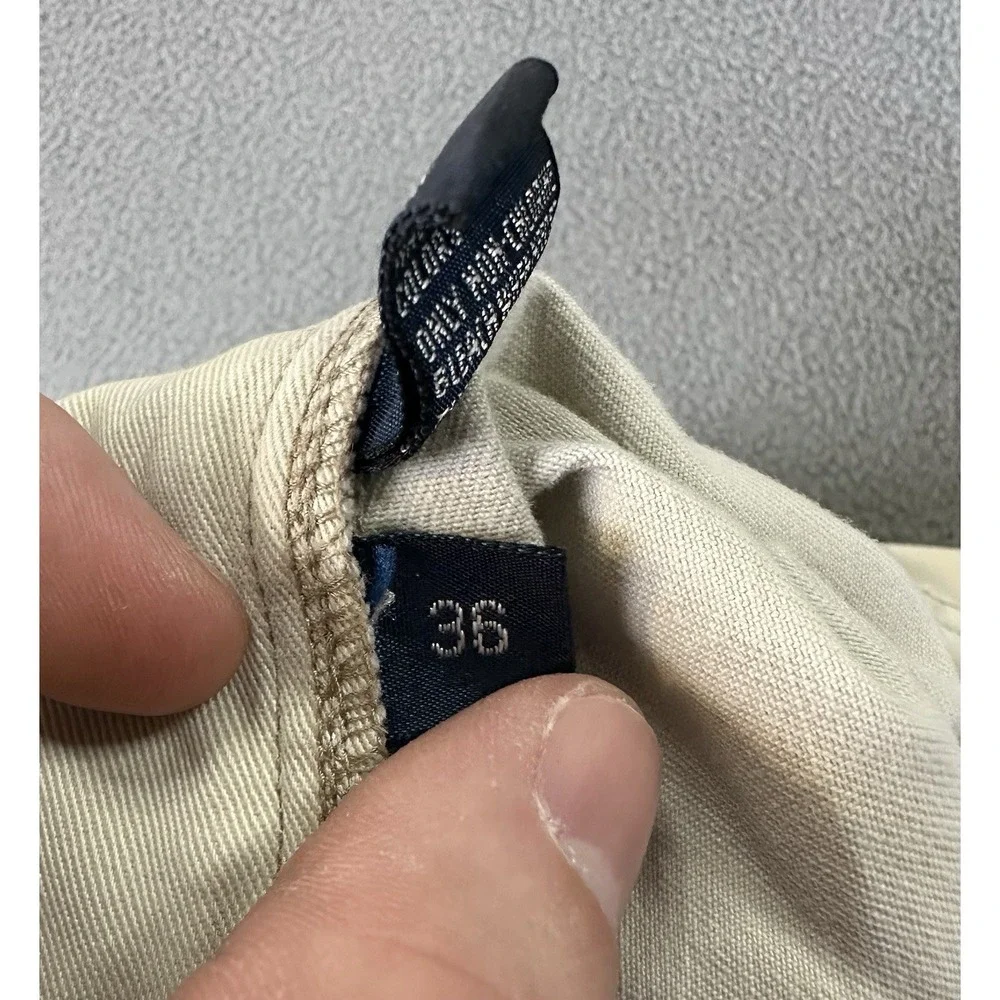 Polo Ralph Lauren‎ Cargo Shorts Mens 36 Light Beige Baggy Distressed Logo Y2K